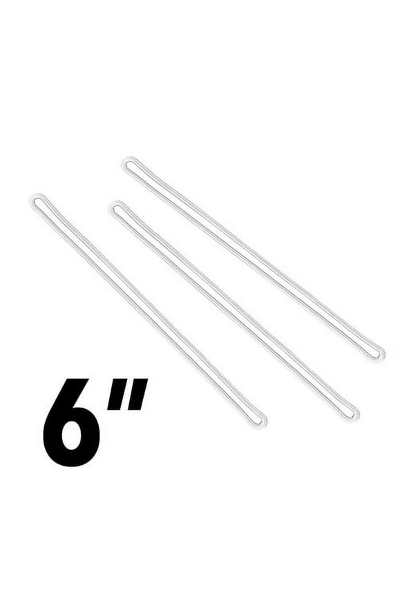 CL403F - Clear Plastic Loops - Worm Loop Straps for Luggage and ID Tags - 6 inch Length x 3/32 inch Diameter - 100/Bx
