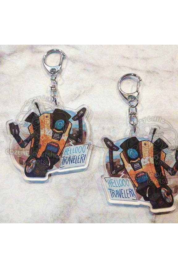 CL4P - TP (Claptrap) 2.5 Inch Acrylic Charm Keychain (1 keychain)