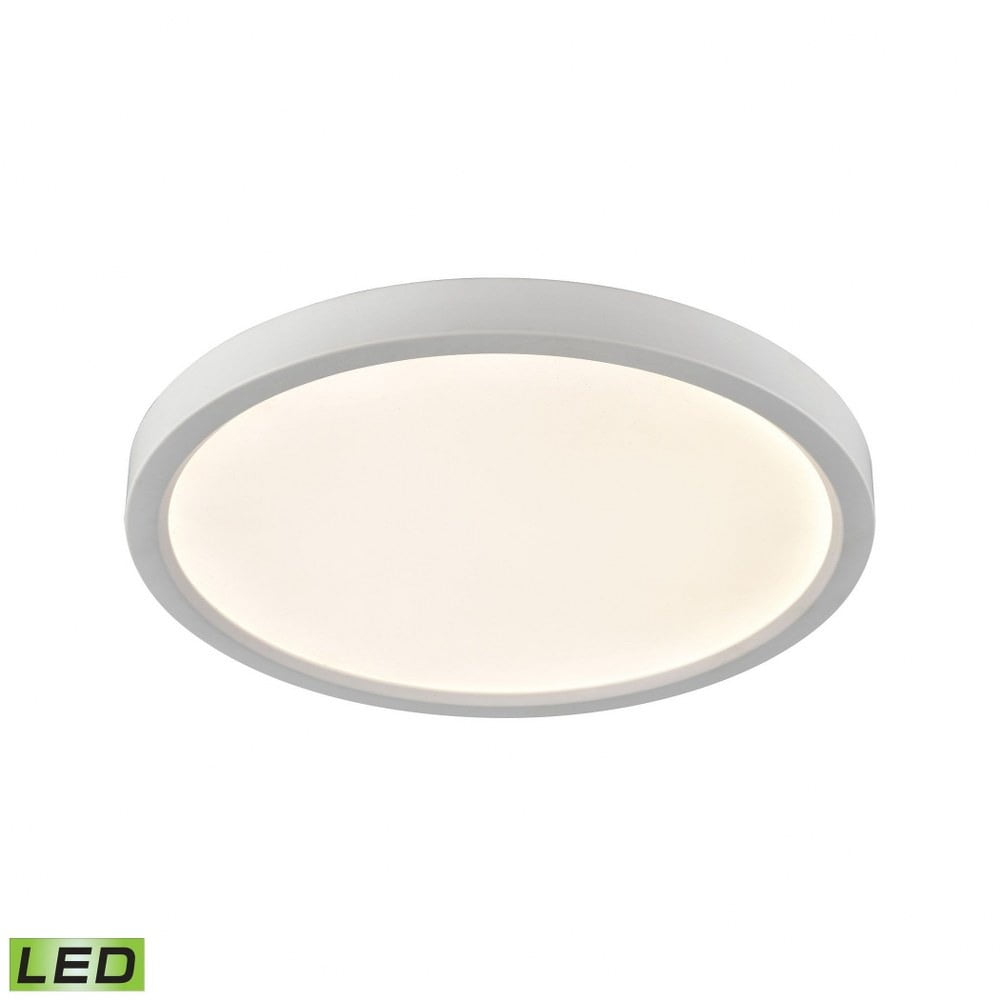 Essentials 15" White LED Glass Flush Mount for Indoor/Outdoor