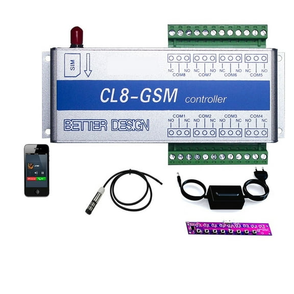 CL8-GSM-NC Wireless SMS Alert Alarm System Temperature Monitoring GSM Alarm + Sensor With Power Failure Alert