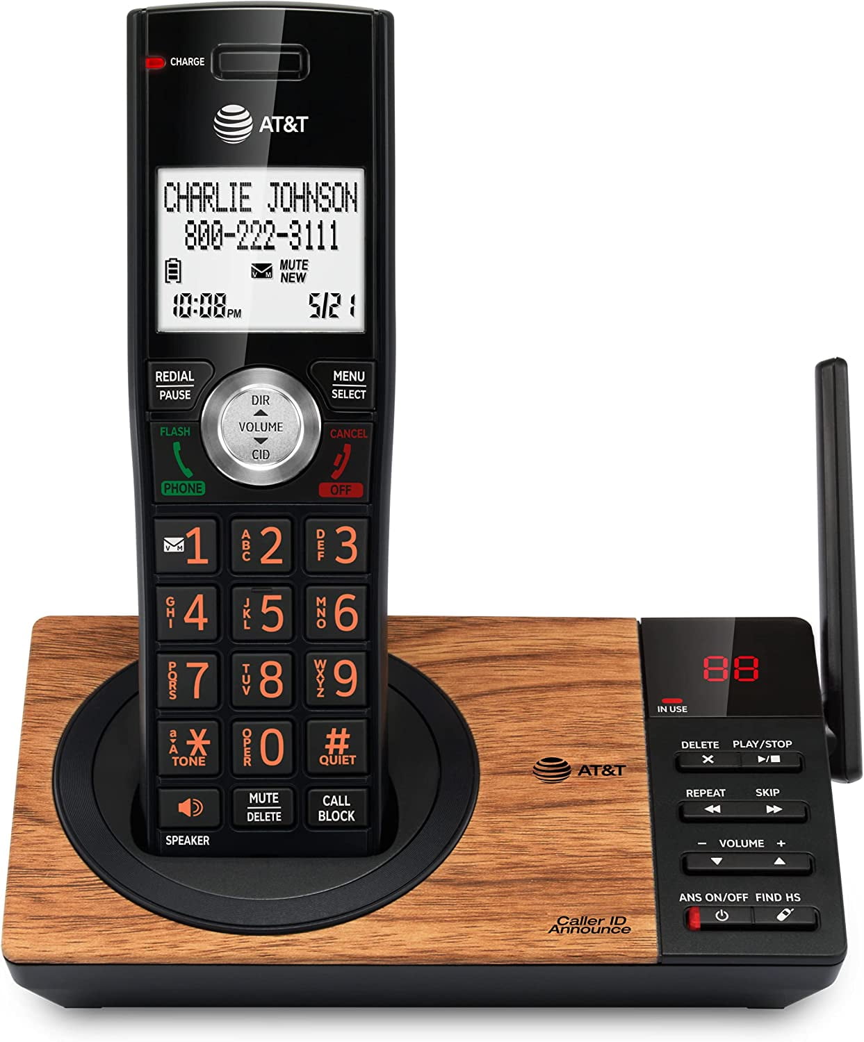 Office Telephone With Answering Machine Cordless Phone with Answering System, Black - Walmart.com