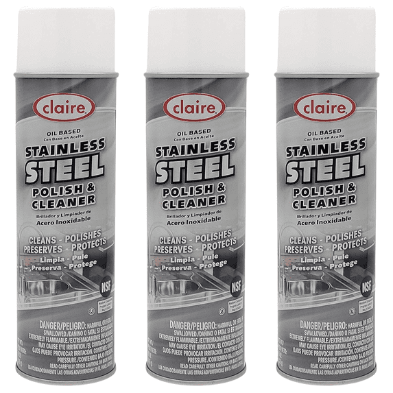 CL841 Claire Stainless Steel Polish & Cleaner (oil base). (3 Pack)