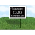 thumbnail image 1 of CLAIRE CONGRATULATIONS GRADUATION 18 in x 24 in Yard Sign Road Sign with Stand, 1 of 4