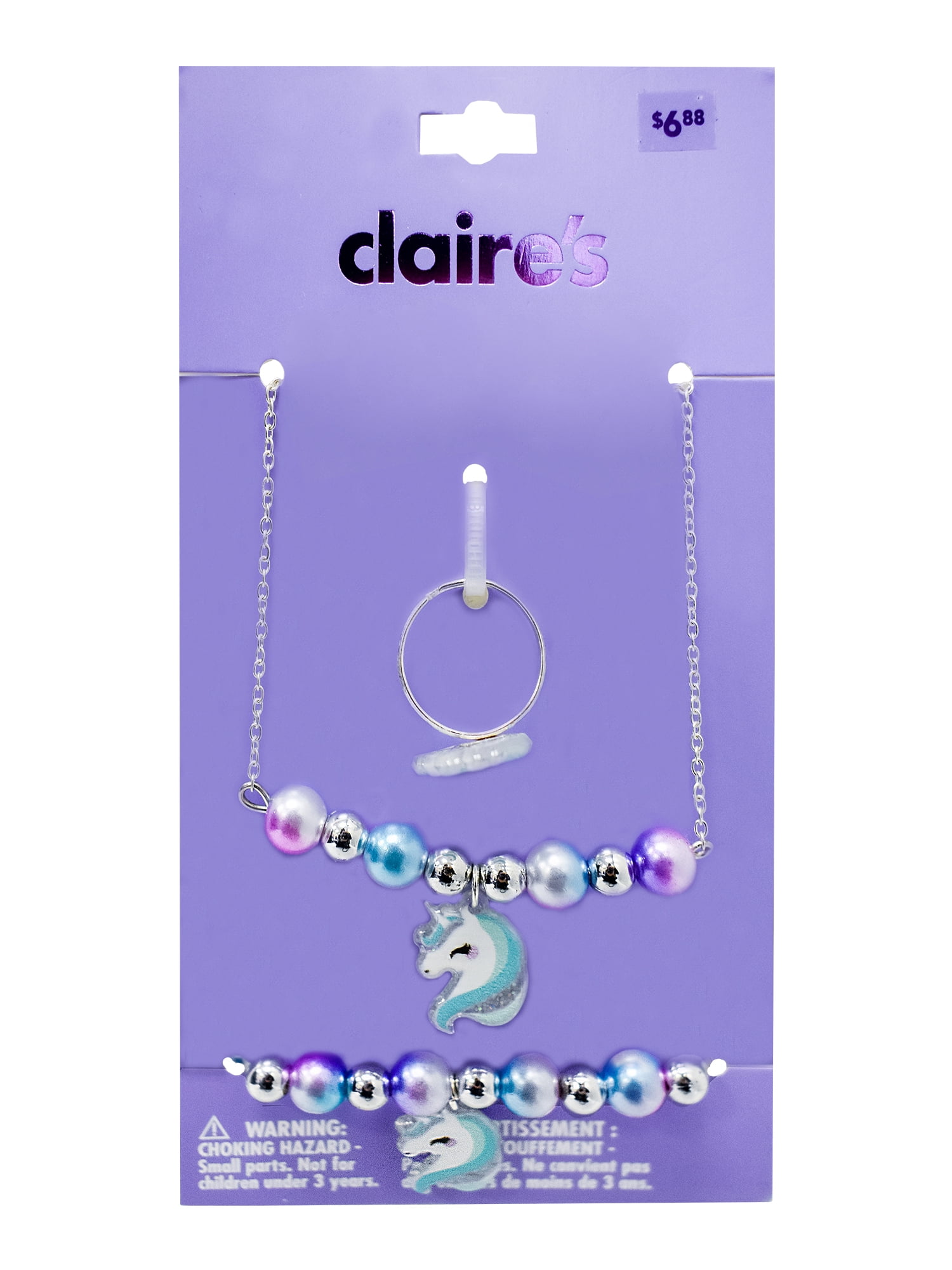 CLAIRES NECKLACE/BRACELET/RING UNICORN