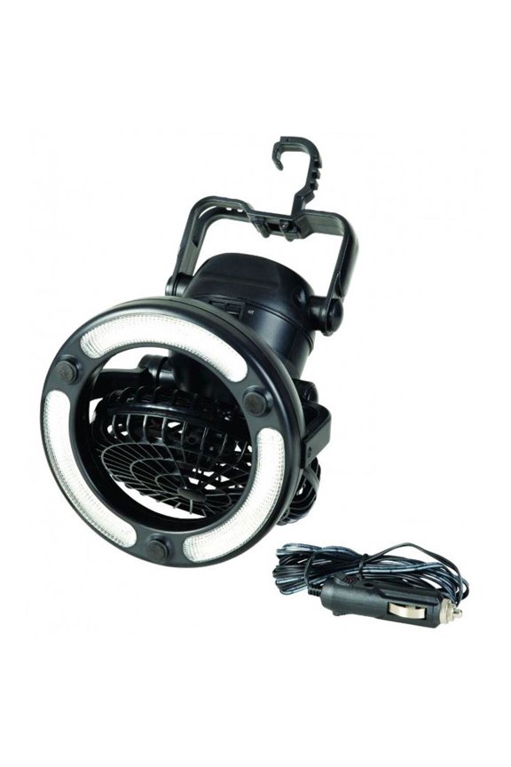 8429 Portable Battery Powered Fan/LED Light for Fishing Tent, Large