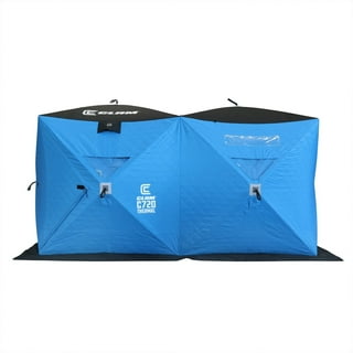 Clam X-400 Portable 4 Person 8' Pop Up Ice Fishing Thermal Hub Shelter Tent