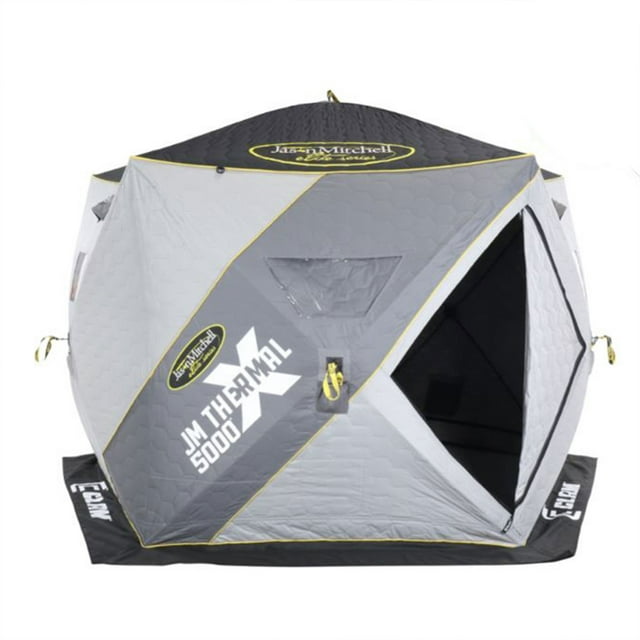 CLAM Portable 9 Foot Jason Mitchell X5000 Ice Fish Thermal Hub Shelter Tent