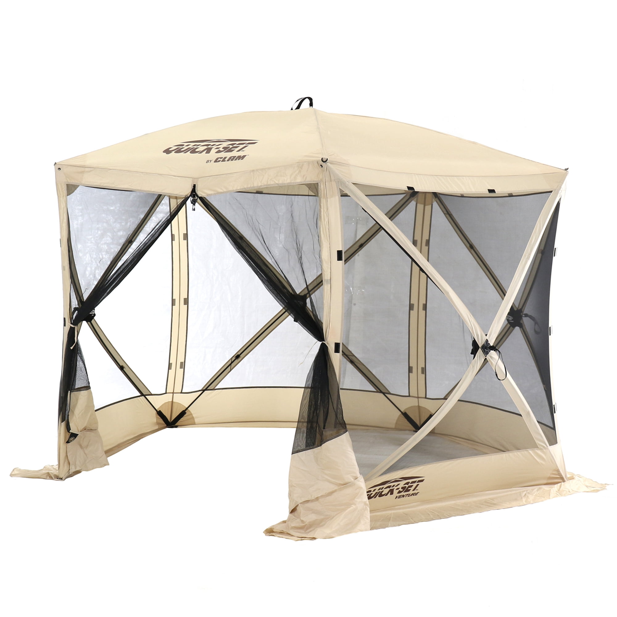 CLAM Quick-Set 9 x 9 Foot Venture Portable Outdoor Canopy Shelter, Tan