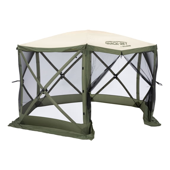 CLAM Quick-Set Escape 11.5 x 11.5 Ft Outdoor Canopy Shelter, Green/Tan