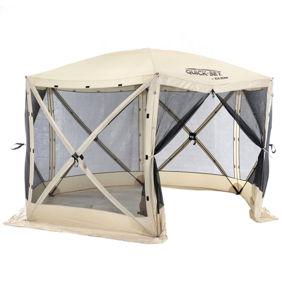 CLAM Quick-Set Escape 11.5 x 11.5 Ft Portable Outdoor Canopy Shelter, Tan