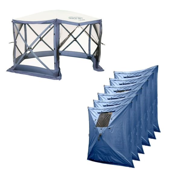 CLAM Quick Set Escape Canopy, Blue + Clam Quick Set Screen Hub (2 Pack)