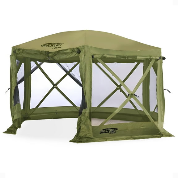 CLAM Quick-Set Pavilion 12.5 x 12.5' Portable Outdoor Canopy Shelter, Green
