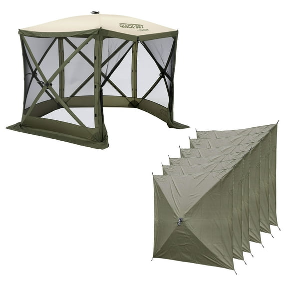 CLAM Quick Set Venture 9x9 Ft Canopy + Clam Quick Set Screen (2 Pack)