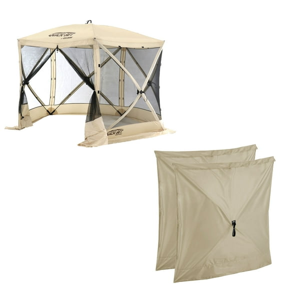 CLAM Quick-Set Venture Canopy + Clam Quick-Set Screen Hub Tent (2 Pack)