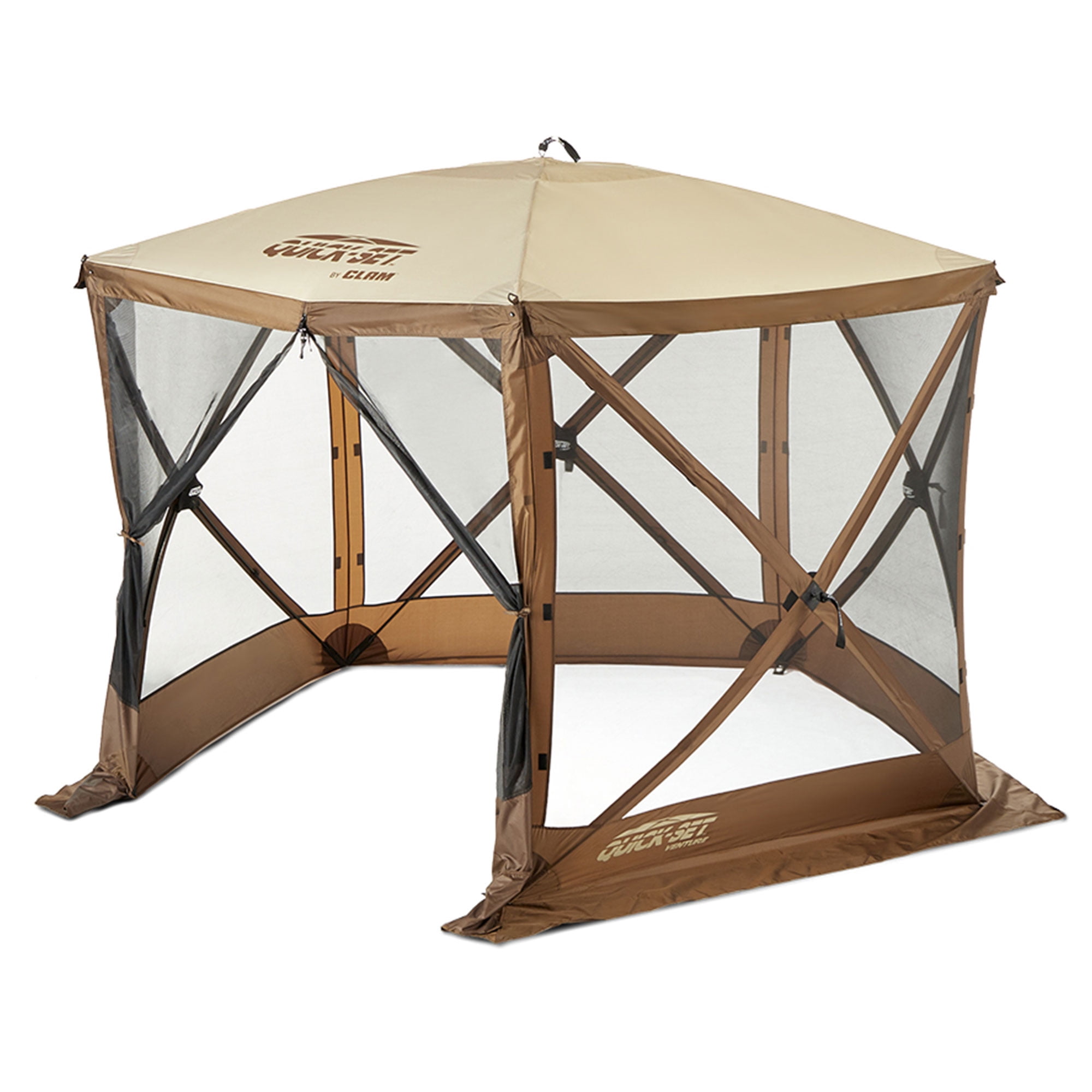 Brown 9' x 9' Portable Outdoor Camping Gazebo Canopy Shelter