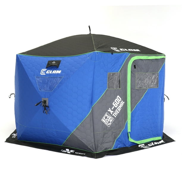 CLAM X-600 Thermal Ice Fishing Insulated Hut with Accessories and
