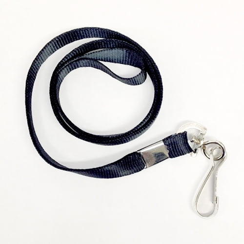 CLANFE36BK - Economy Safety Lanyards for Name Badge and ID Card Holders - Flat Braid w/ Metal Swivel Hook - Black - 36in x 3/8in - 100/Bx