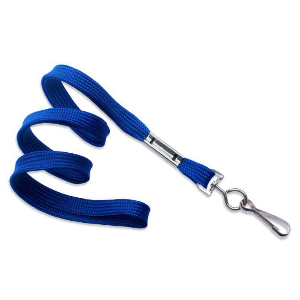 CLANFS36-RB - Lanyards for Name Badge and ID Card Holders - Flat Braid w/ Metal Swivel Hook - 36in x 3/8in - Royal Blue - 100/Bg