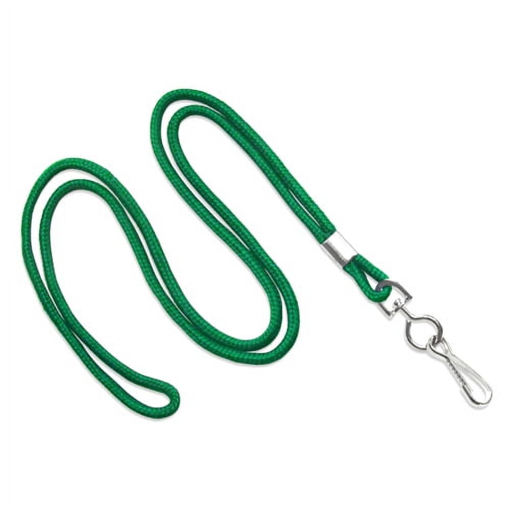 CLANY36-GR -  Safety Lanyards for Name Badge and ID Card Holders - Round Braid w/ Metal Swivel Hook - 36in x 3/8" - Grey - 100/Bg