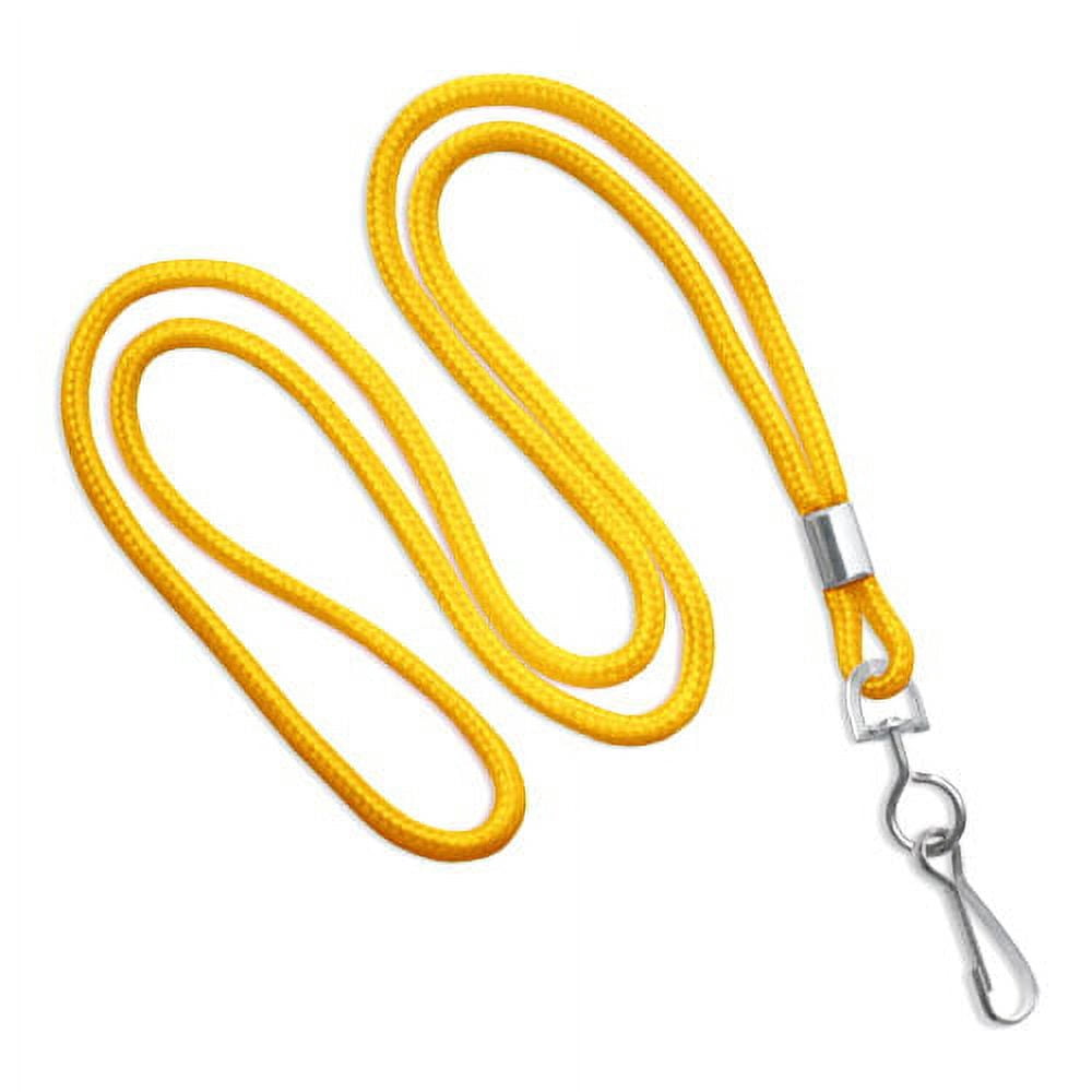 CLANY36-OR - Safety Lanyards for Name Badge and ID Card Holders - Round Braid w/ Metal Swivel Hook - 36in x 3/8" - Orange - 100/Bg