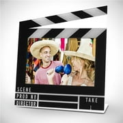 Windy City Noveltied Hollywood-Inspired Black and White Clapboard 3 x 5 Photo Frame | Perfect for Movie Nights, Parties, and D cor