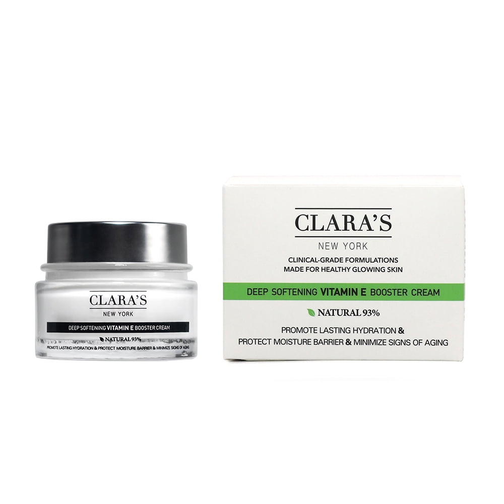 CLARA'S NEW YORK Deep Softening Vitamin E Booster Cream 1.69 fl oz. (50ml), Made for Healthy Glowing Skin
