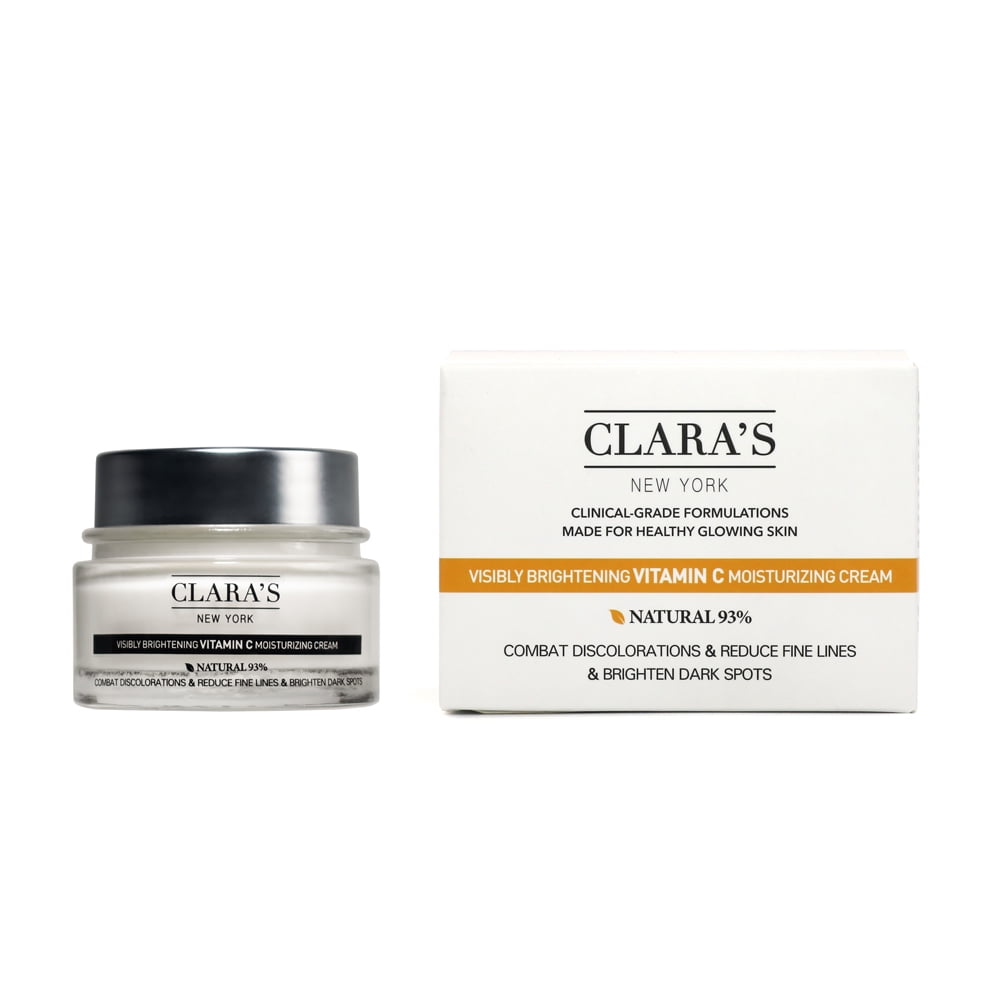 CLARA'S NEW YORK Vitamin C Moisturizing Cream 1.69 fl oz. (50ml), For Brightening and Healthy Glowing Skin