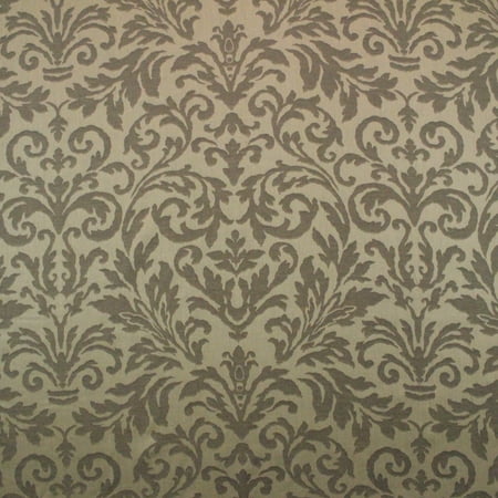 CLARENCE HOUSE AMBROGIO GREY 100% ITALIAN LINEN DAMASK FABRIC BY YARD 55"W