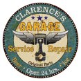 thumbnail image 1 of CLARENCE'S Garage 14" Round Metal Sign Man Cave Home Wall Decor 100140027462, 1 of 1