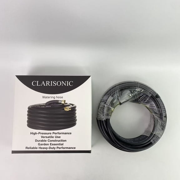 CLARISONIC Watering hose - 200psi Working, 1000psi Burst - Hot/Cold Water - Five-Layered Braiding for Durability - Versatile for Gardening, Agriculture, Construction(Black) - 200"L x 0.75"W