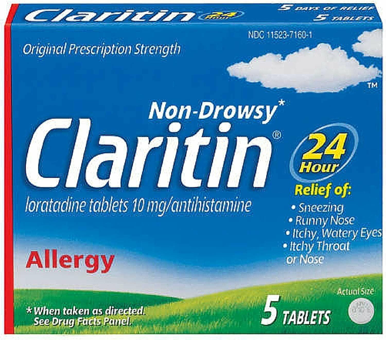 CLARITIN 24 Hour Allergy Tablets 5 ea (Pack of 4)