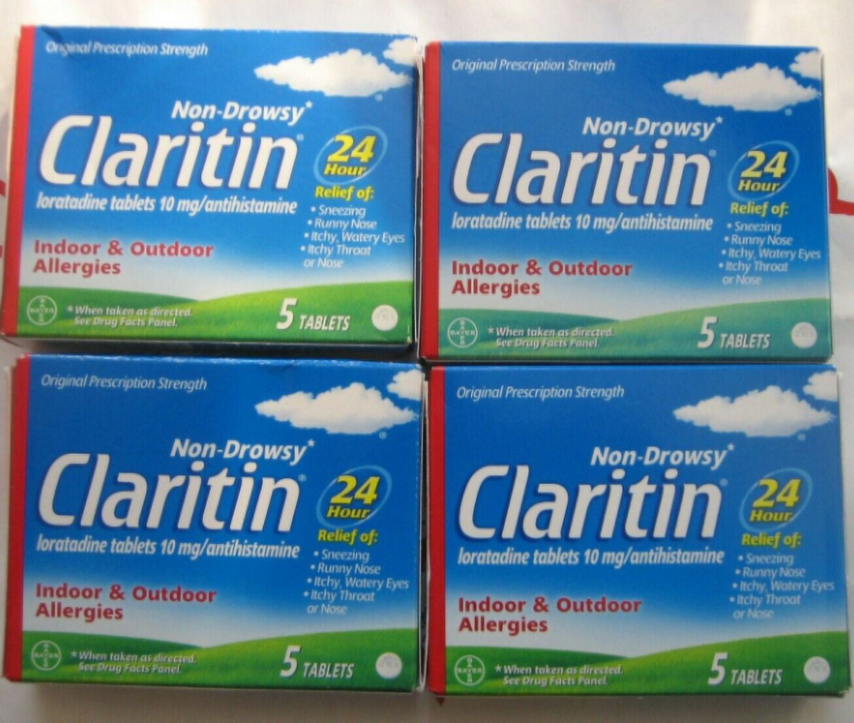CLARITIN 24 Hour Allergy Tablets 5 ea (Pack of 4)