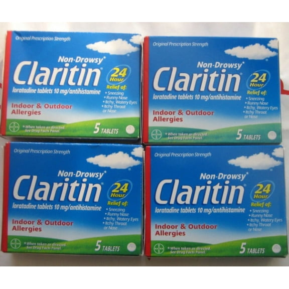 CLARITIN 24 Hour Allergy Tablets 5 ea (Pack of 4)