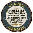 thumbnail image 1 of CLARK'S Garage Rules 14" Round Metal Sign Garage Wall Decor 100140015140, 1 of 1