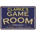 thumbnail image 1 of CLARKE'S Blue Game Room Gift Sign Metal Wall Decor 12x18 112180002080, 1 of 1