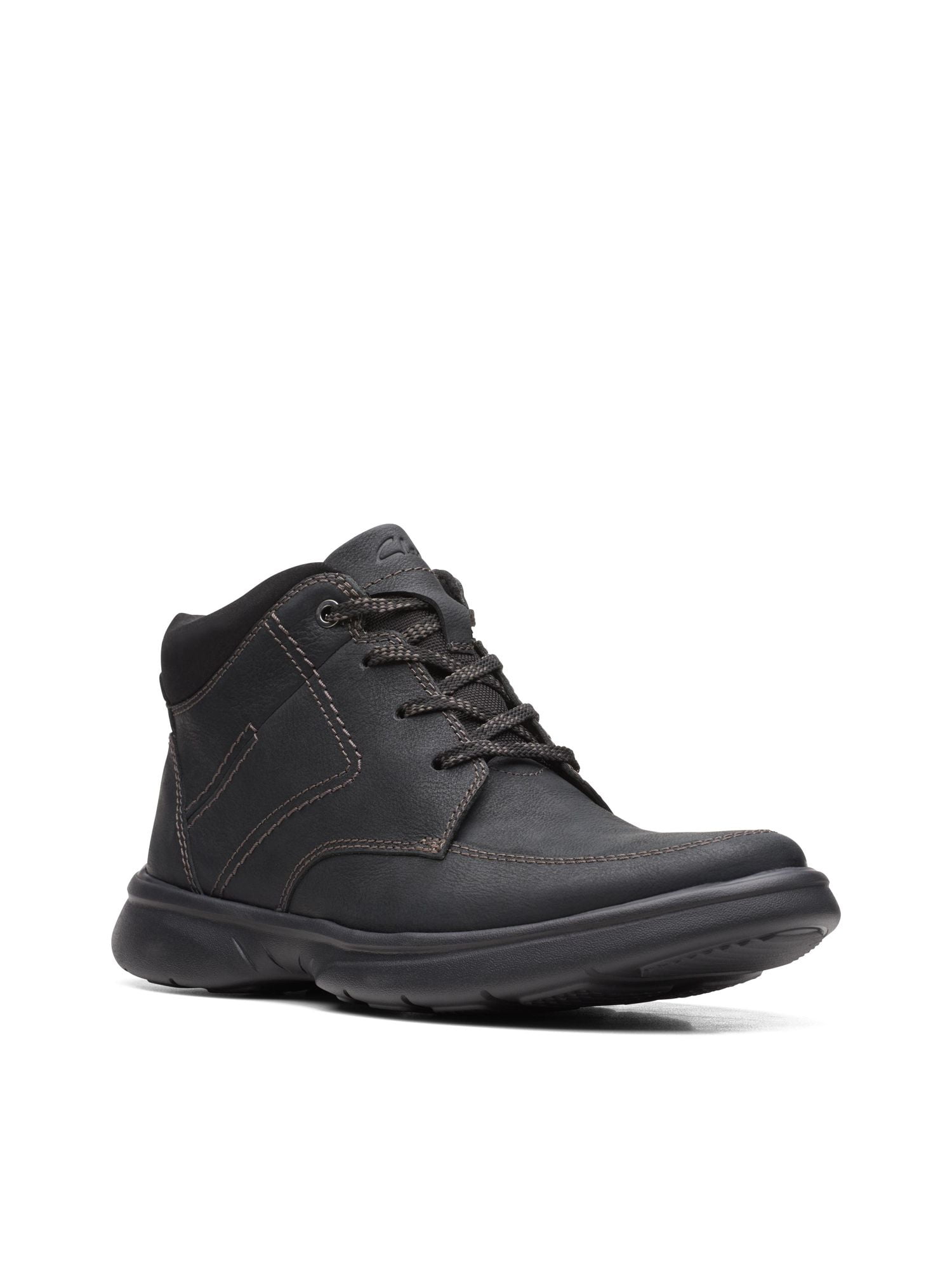 CLARKS COLLECTION Mens Black Removable Insole Arch Support Bradley Round Toe LaceUp Leather