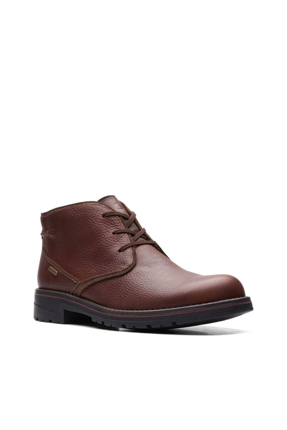 COLLECTION Mens Brown Padded Removable Insole Water Resistant Morris Peak Round Toe Block Heel Lace-Up Leather Chukka Boots 10 M