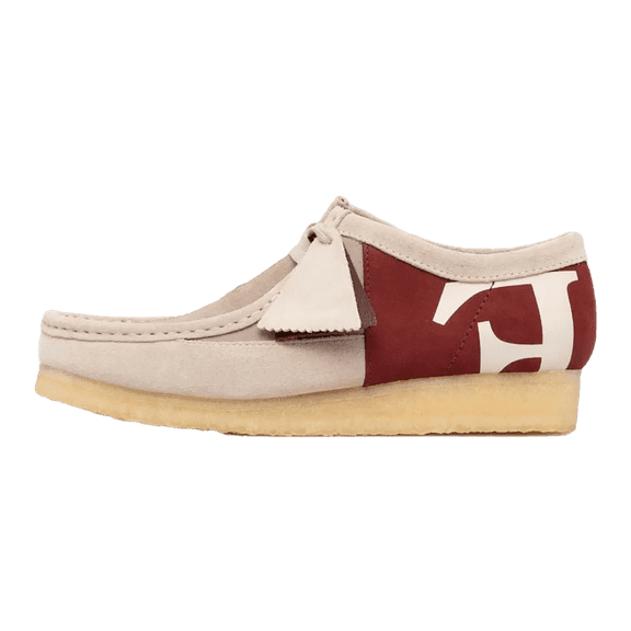 CLARKS MENS Wallabee "White/Red" 26178308 26178308 from Stadium Goods
