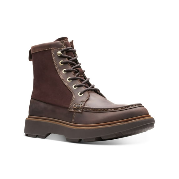 CLARKS Mens Brown Two-Toned Metal Eyelets Cushioned Padded Slip On Boots 12