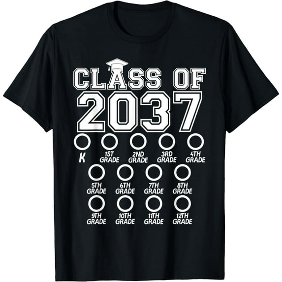 CLASS OF 2037 CHECK BOX GROW WITH ME PRE-K 12TH GRADE 2023 T-Shirt