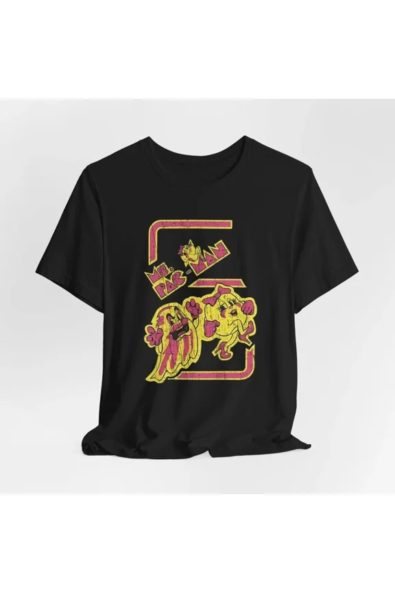 CLASSIC ABC122 - MS. PAC MAN Tshirt T-shirt T shirt Vintage Aesthetic Video Game Tee 198