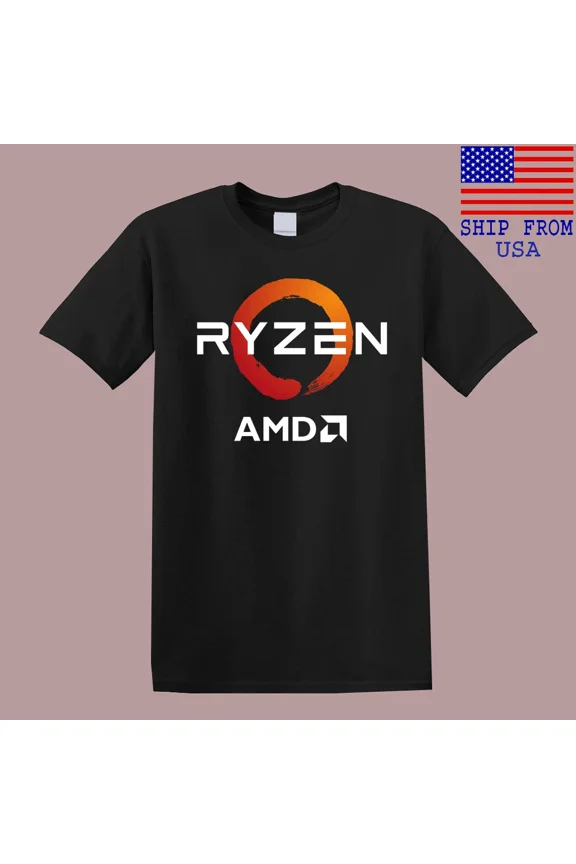 CLASSIC AMD Ryzen Gaming Computer Men's Black T-Shirt Size S-5XL