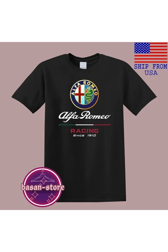 CLASSIC Alfa Romeo Racing Since 1910 Men's Black T-Shirt Size S-5XL