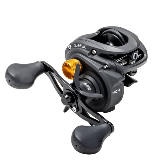 Lews Classic Baitcast Fishing Reel, Right-Hand Retrieve, 7.5:1 Gear Ratio, 4+1 Bearings (Clam Packaging)