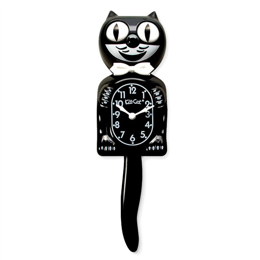 CLASSIC BLACK KIT CAT CLOCK 15.5" Free Battery USA MADE Official Kit