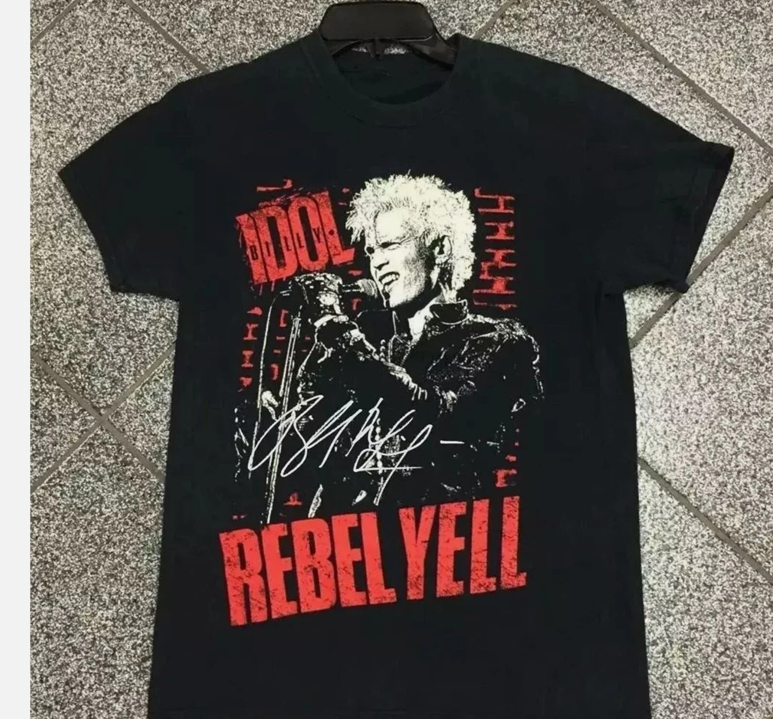 CLASSIC Billy Idol Rebel Yell Signature Black Cotton T Shirt Full Size ...