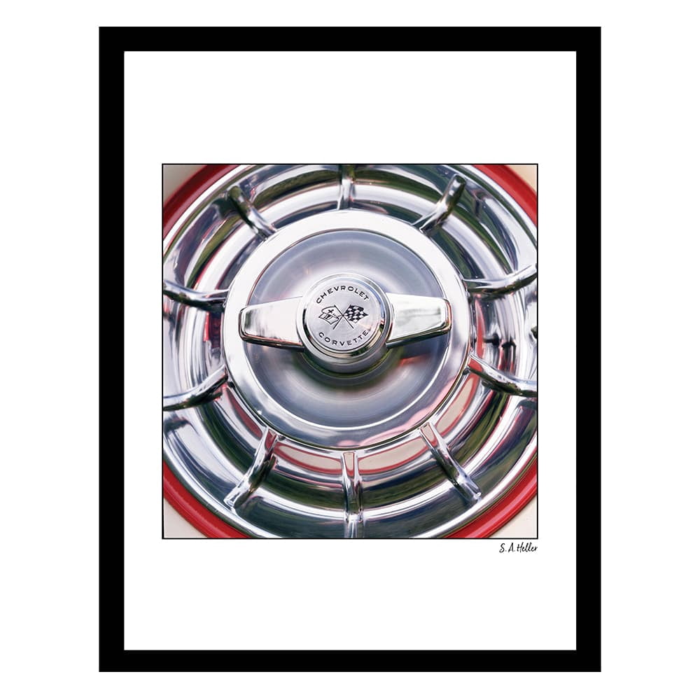 CLASSIC CHEVY HUBCAP Framed Printed Photograph