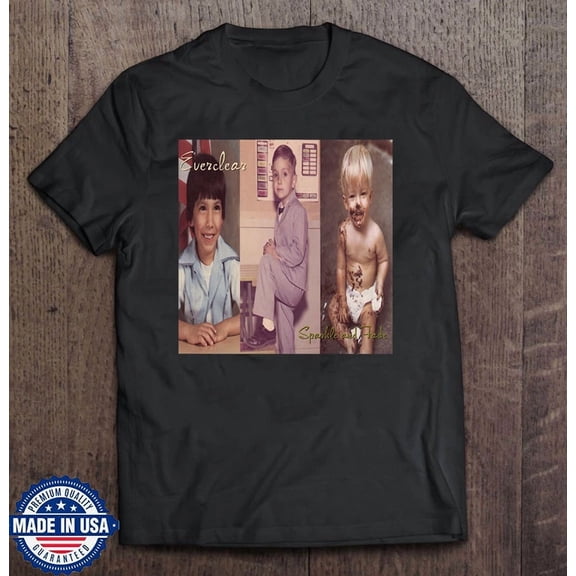 CLASSIC Everclear Band Sparkle And Fade Black Cotton T Shirt Size S-5XL