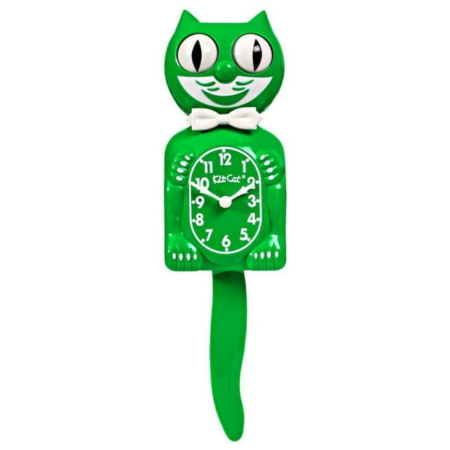 CLASSIC GREEN KIT CAT CLOCK 15.5" Free Battery USA MADE Official Kit