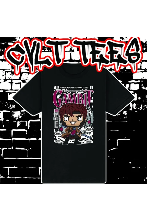 CLASSIC Gambit Comic Book Cover style Tee ~ 100% Cotton